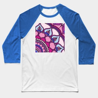 Pink Henna Flower Baseball T-Shirt